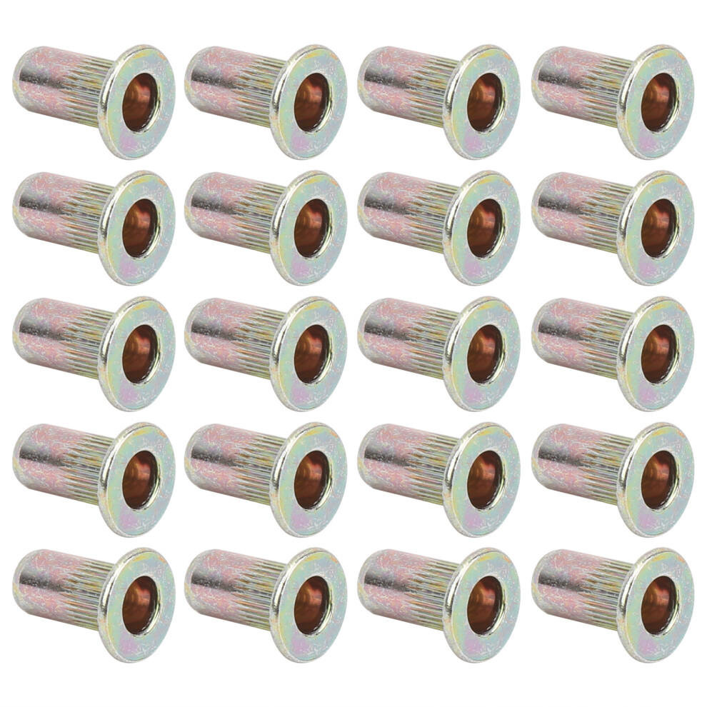 100Pcs Rivet Nut Color Zinc Plated Flat Head Threaded Nutsert Kit Hardware Accessoriesm3 4651323223650