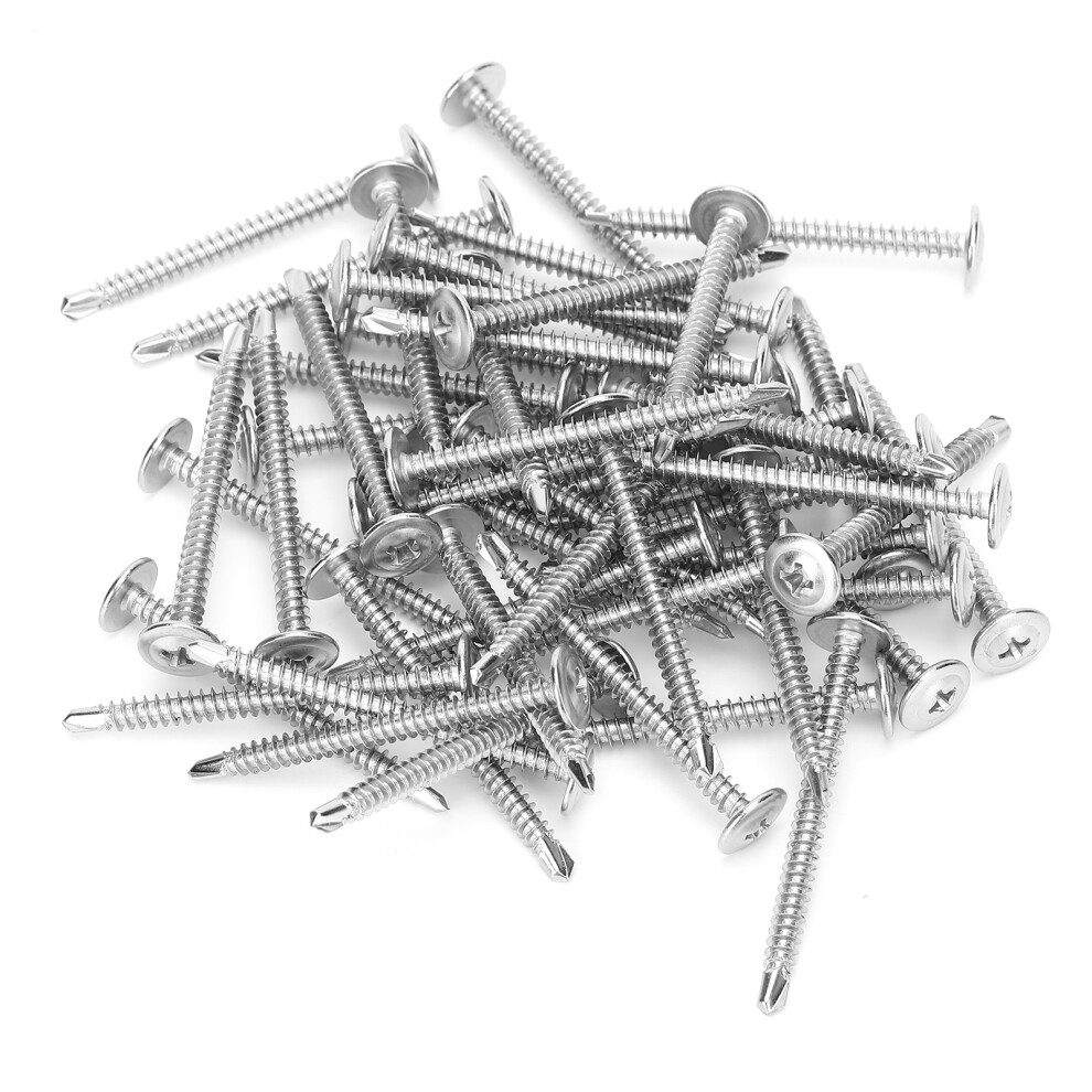 250Pcs Self Tapping Screws 410 Stainless Steel M4.2x50mm Crossed Screw Antirust Corrosion Resistant 9411323224201