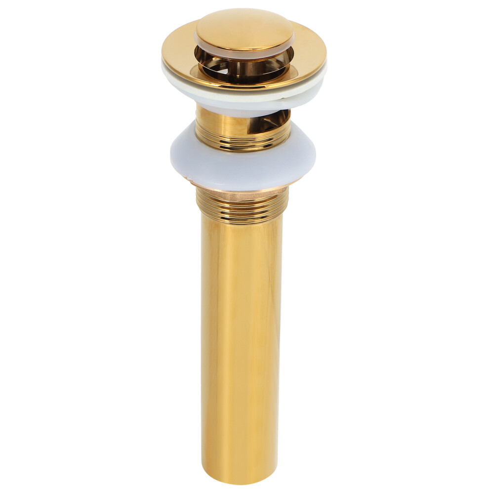 Gold Sink Drain Without Overflow Anti Clog Bathroom Faucet Wash Basin Drain Stopperwith Hole 4931323223592