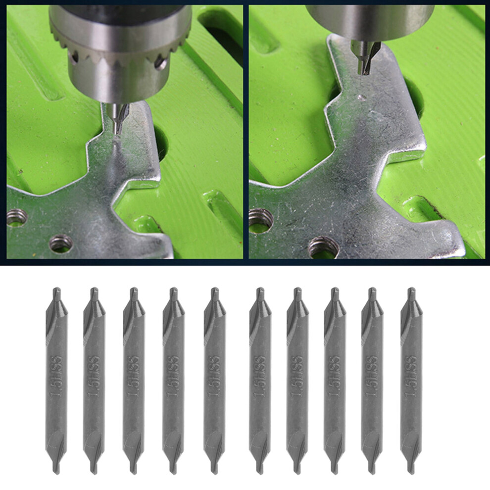 10Pcs Center Drill Bit Hss Atype For Die Stainless Steel Allground Spiral Positioning 1.5Mm 4131323225576