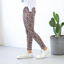 (yellow, 140) Spring And Summer Girls New Trousers Floral Print Leggings