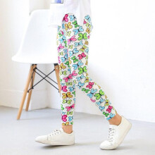 (green, 110) Spring And Summer Girls New Trousers Floral Print Leggings
