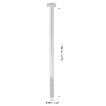 20pcs M6 x 120mm Hex Extended Motor Screw Hex Head Long Screw for Agriculture Household