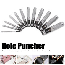 Leder-Lochzange-Set, 12 Stück, aus Kohlenstoffstahl, Gürtel-Lochwerkzeug, 3,16 mm, MultiWarping