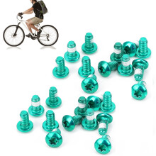 ZTTO 24PCS Alloy Steel Bicycle Brake Rotor Bolts Mountain Bike M5x10mm Disc T25 ScrewGreen