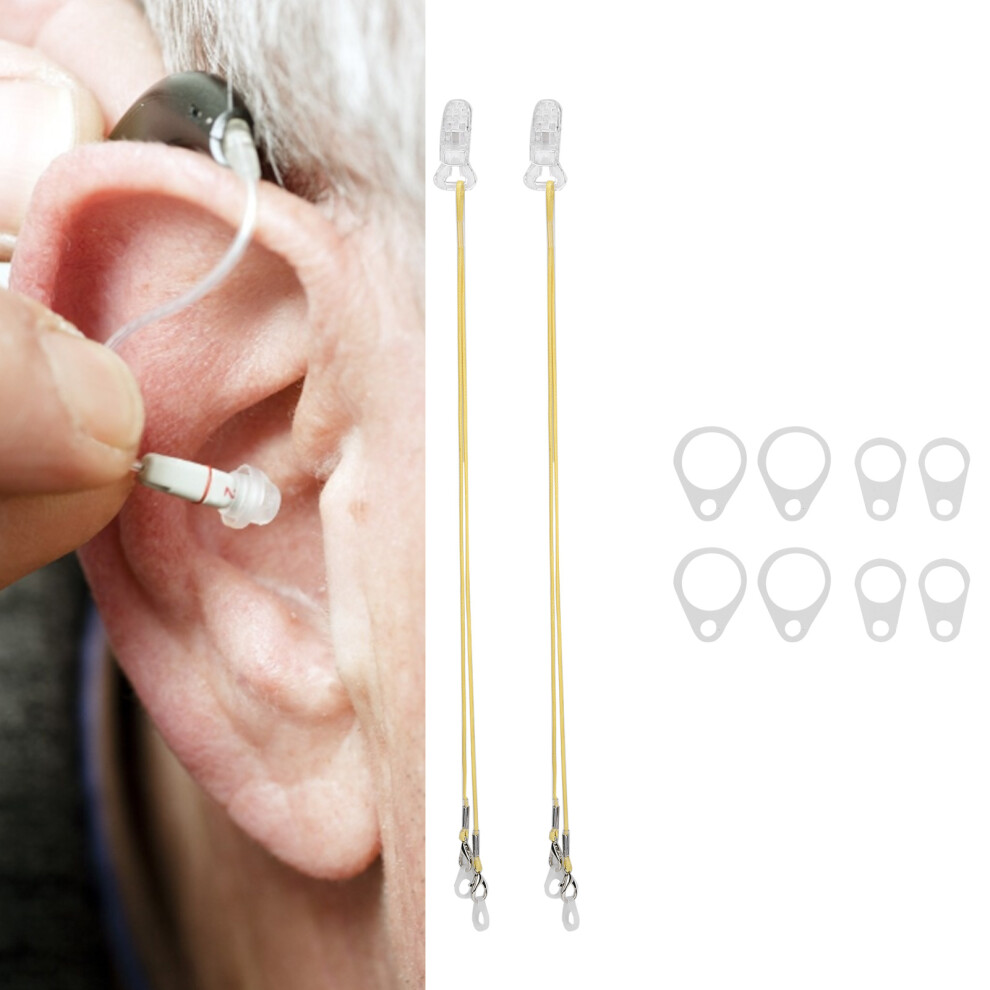 2Pcs Hearing Aid Rope AntiLost Clip Portable Hanging Rope Protector Ear Aids Accessories