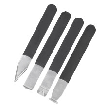 4 Stück Töpfereifiguren-Werkzeugset, Edelstahl & Gummi Hand-Schnitzwerkzeug
