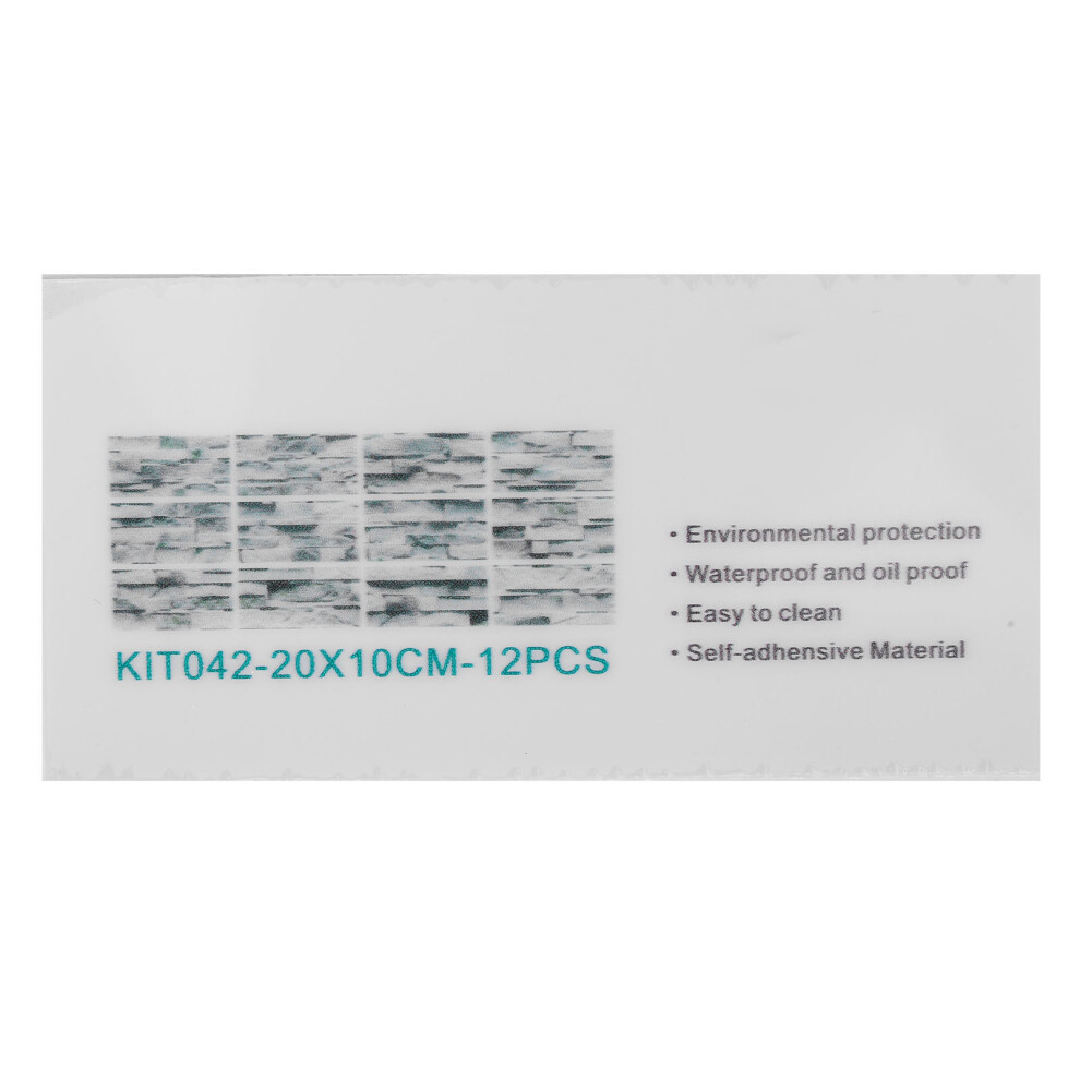12Pcs Pvc Tile Sticker Waterproof Self Adhesive Bathroom Kitchen Living Room Decor Floor Decal(Kit042 ) 8011323234883