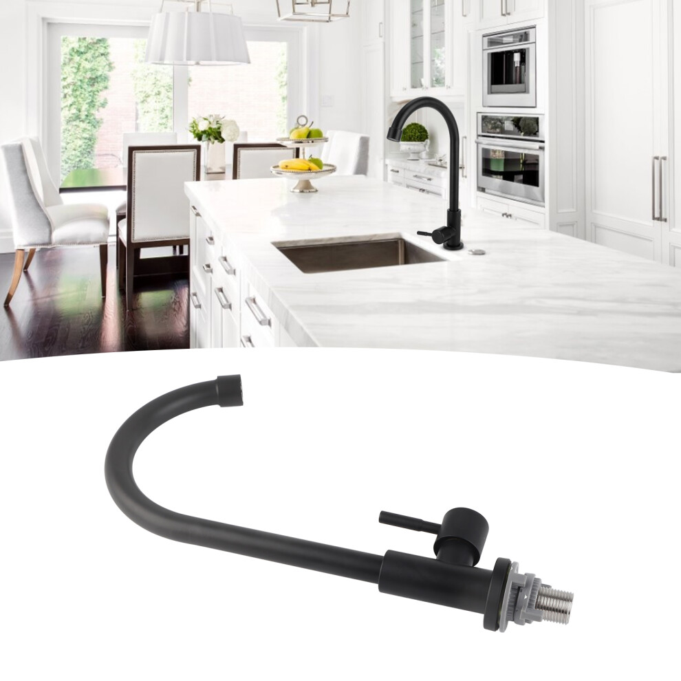 G1/2 Faucet 90 Degree Rotating Single Cold Matte Black Water Tap For Kitchen Sink Basin 8781323235059