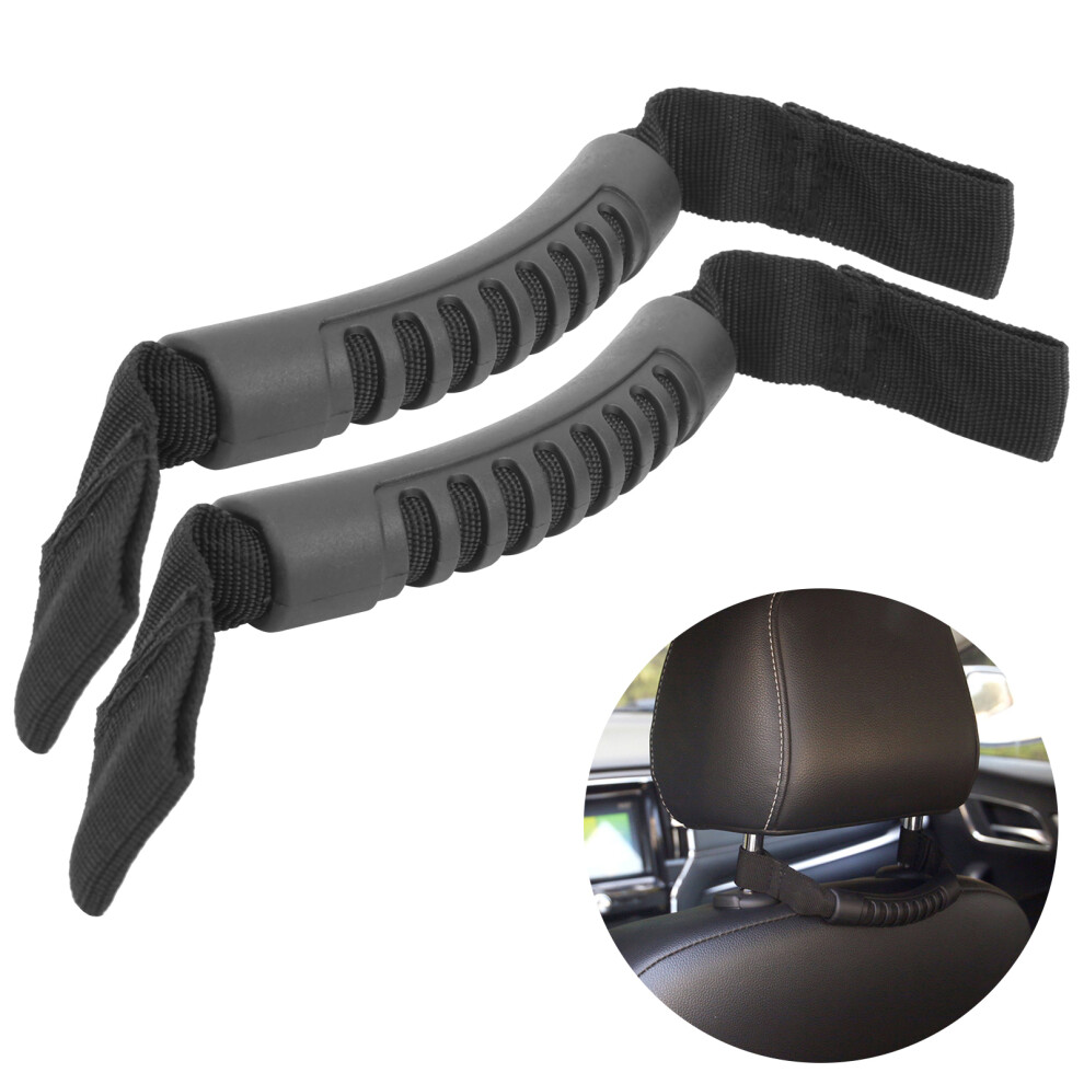 2Pcs Outdoor Car Headrest Grab Handle Rear Seat Passenger Safety Grip Handle Accessory 8761323236553