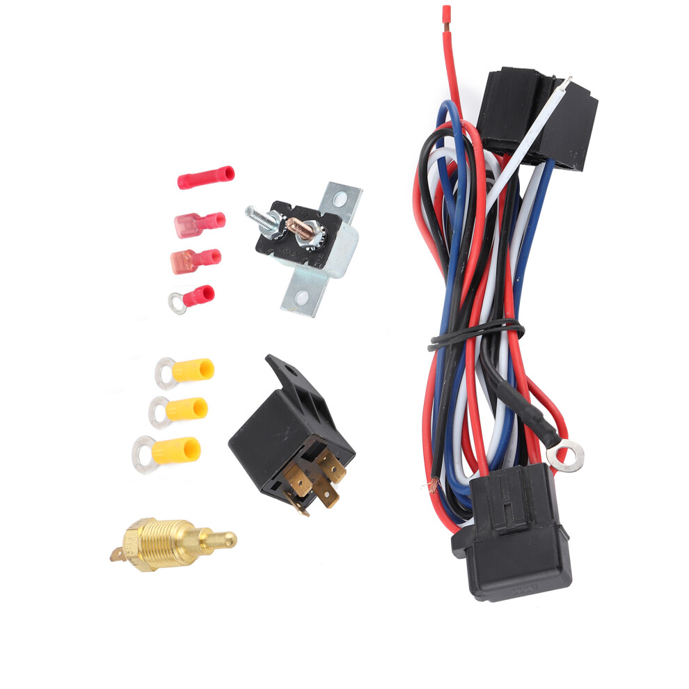 Radiator Cooling Fan Relay Kit Thermostat Temperature Switch Automobile Mounting Accessory 8441323236448
