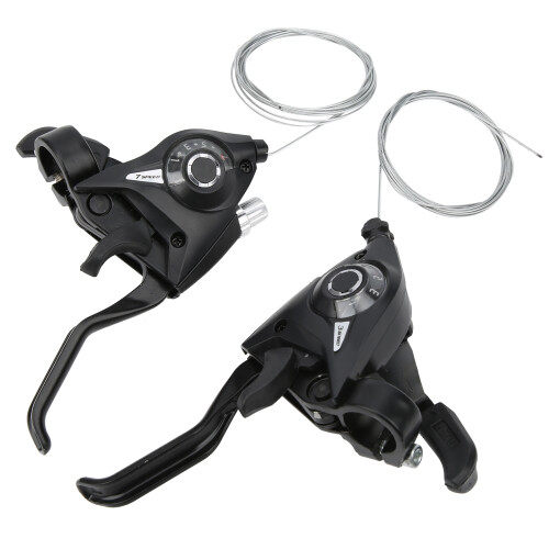 1Pair 3x7 21 Speed Bicycle Brake and Shifter Levers Combination Set with Gear Shift Cable 1