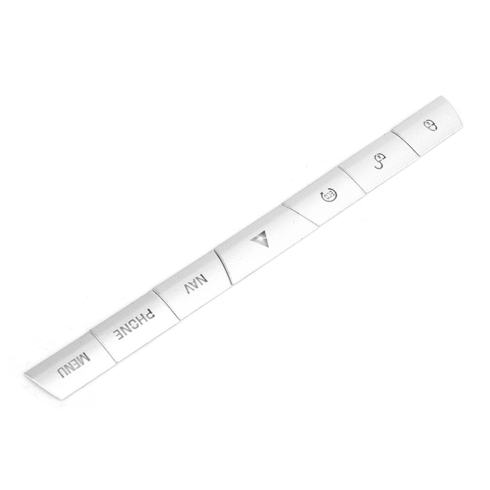 7Pcs Multimedia Panel Button Cover Sticker Aluminium Alloy Fit For Jaguar Xf 2012Â2015 Silver 4221323240591