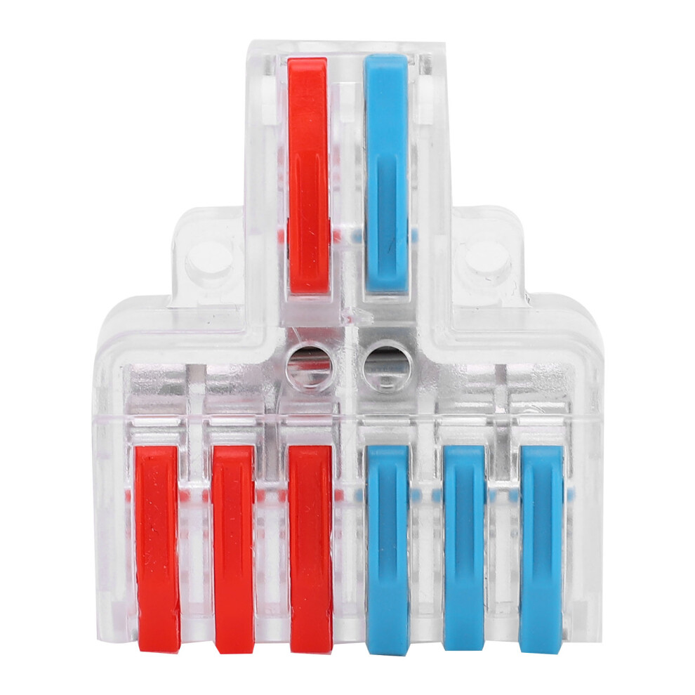 10Pcs Electrical Connectors Wire Block Quick Splice Terminal Blocks 2 Inet 6 Outlet Ltâ623 Transparent 7621323241180