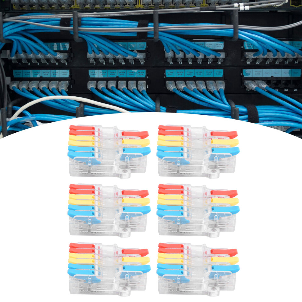 10Pcs Cable Connector Terminal Transparent 3ÂIn 6ÂOut Wire Block Clamp Lt-636 0.5-6.0Mmâ² 7901323241206