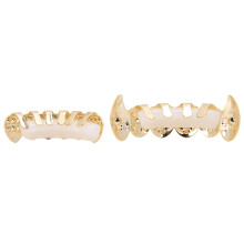 Gold Teeth Brace Set Metal Teeth Decoration Jewelry for Halloween Party Hip Hop ShowPink
