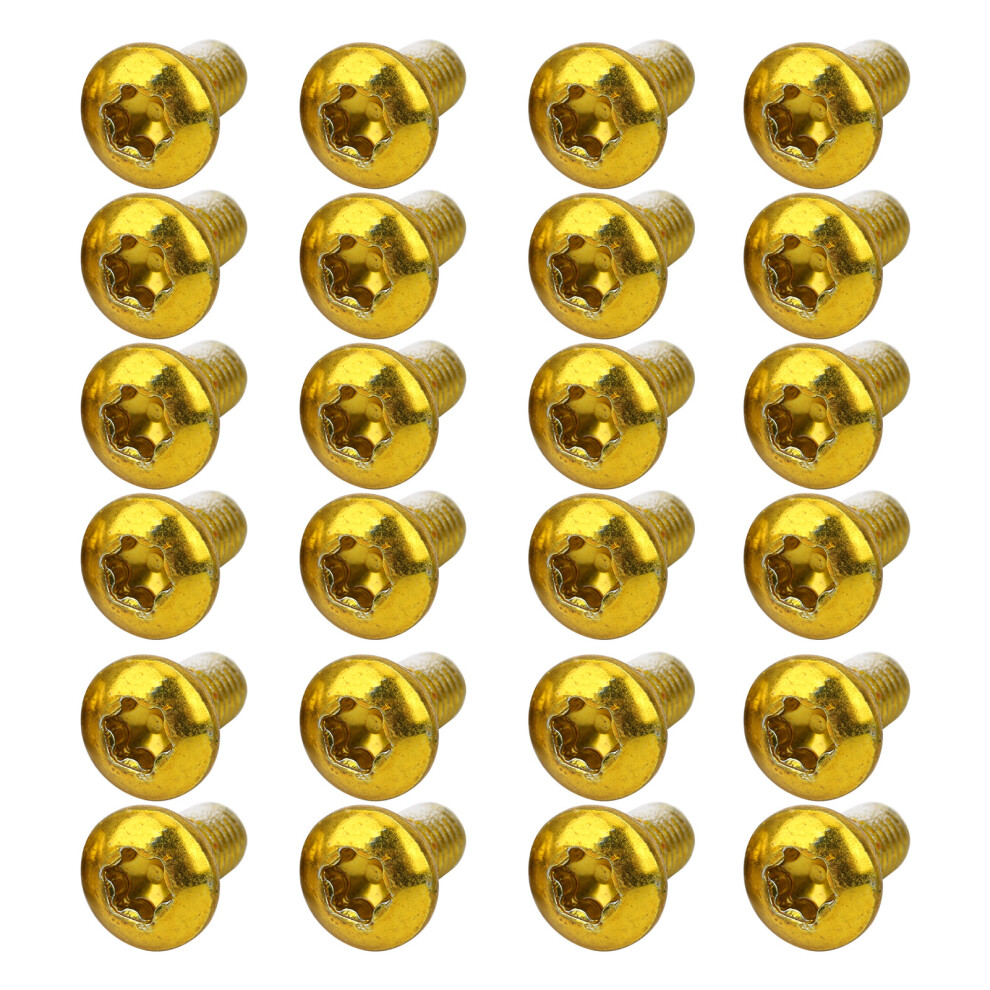 24Pcs Ztto Bicycle Disc Brake Screws T25 Colorful Bolts M5x10mm/0.4In Steel Wear Resistancegold 7611323245264