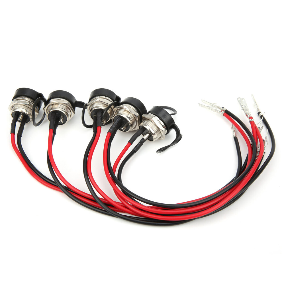 5Pcs 3-Pin Inline Charger Connector Round Charging Port With Cap For Electric Scooter 5091323245327