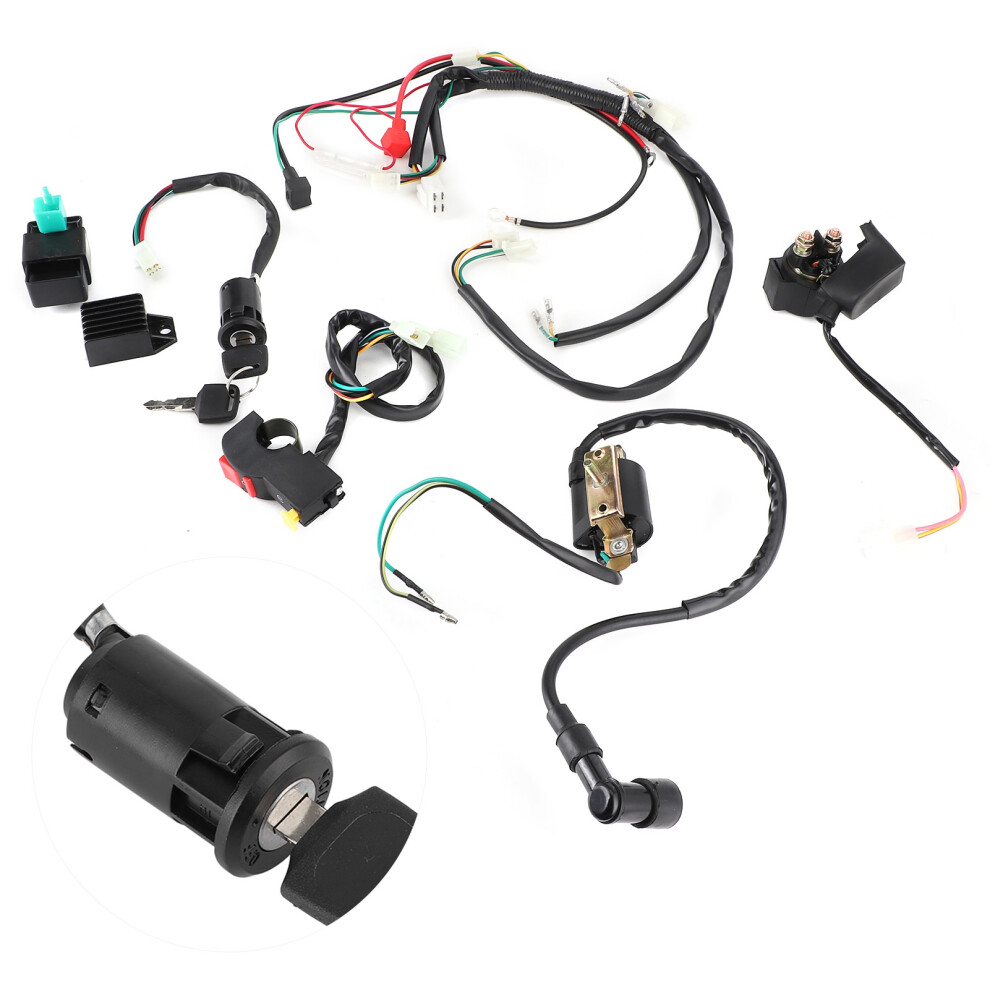 Electric Start Engine Wiring Harness Kit Fit For 50Cc 110Cc 125Cc Pit Quad Dirt Bike Atv 8771323246094