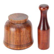 Wooden Grinding Bowl Household Kitchen Manual Garlic Ginger Spices Grinder Mortar Pestle Set