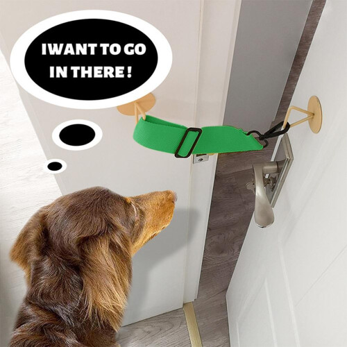 Punch Free Adjustable Pet Door Strap Dog Cat Door Strap Quick Release Door Strap 2