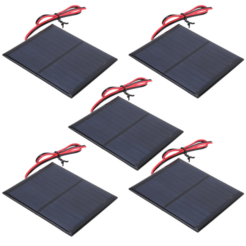 5Pcs Mini Solar Panel Epoxy Power Board Module 30Cm Red And Black Wire Dc5.5v 160Ma 4061323253593