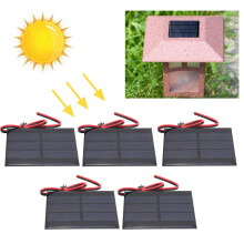 5Pcs Mini Solar Panel Battery Cell Board Module with 30cm Wire 60 x 80 x 3MM DC 0.65W 1.5V