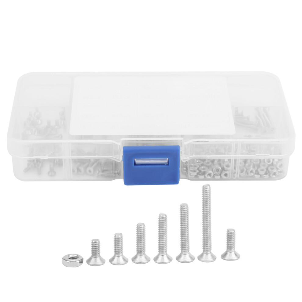 300Pcs M2 Hex Screw And Nut Set Countersunk Head Socket Stainless Steel Assortment Kit 9431323258587