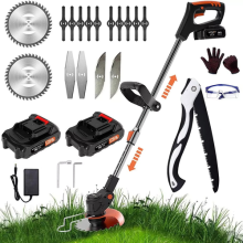 24V Cordless Grass Trimmer Strimmer Edger Cutter 2 Batteries 3.0mAh