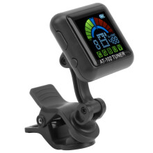 Schwarzer Gitarre & Ukulele Clip-On-Stimmgerät USB wiederaufladbar mit integriertem Akku AT102