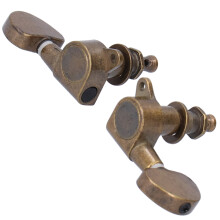 Satz aus 6 bronzenen, verriegelbaren Stimmmechaniken für Gitarren – 3 links, 3 rechts – Klangpräzision