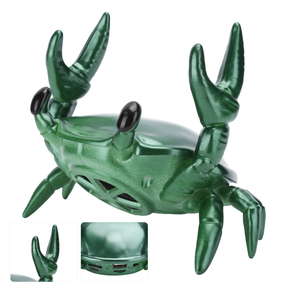 2 In 1 Mobile Phone Stand Bluetooth Speaker Crab Shape Bracket 360 Degree Surround Speaker( ) Green 6911323259102