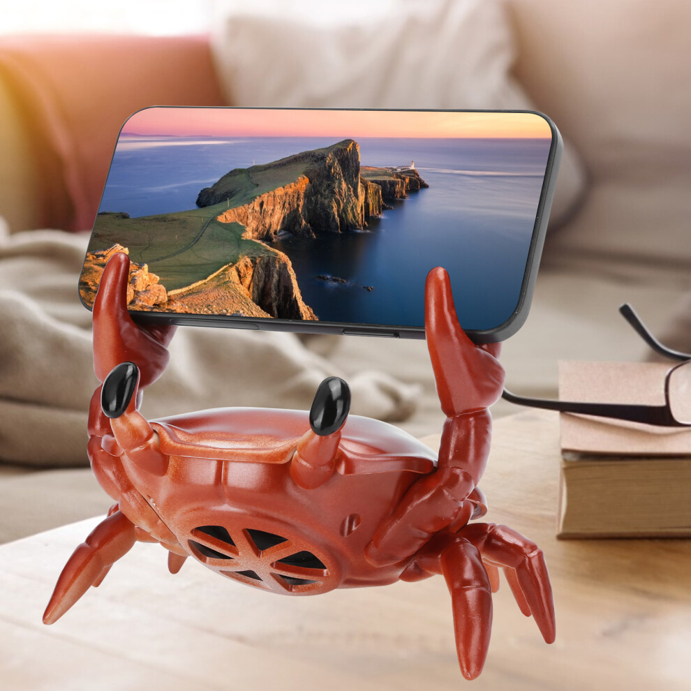 2 In 1 Mobile Phone Stand Bluetooth Speaker Crab Shape Bracket 360 Degree Surround Speaker( ) Red 8231323259086