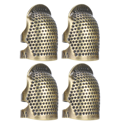 Brass Sewing Fingertip Thimble Adjustable AntiSlip Finger Protector for Thumb Index Finger(016 ( M ) )
