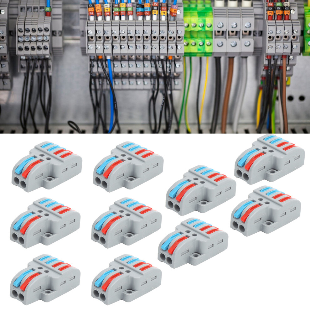 10Pcs Cable Connector Color Quick Wiring 2 In 4 Out Terminal Block Connection Ltâ422 3271323262582
