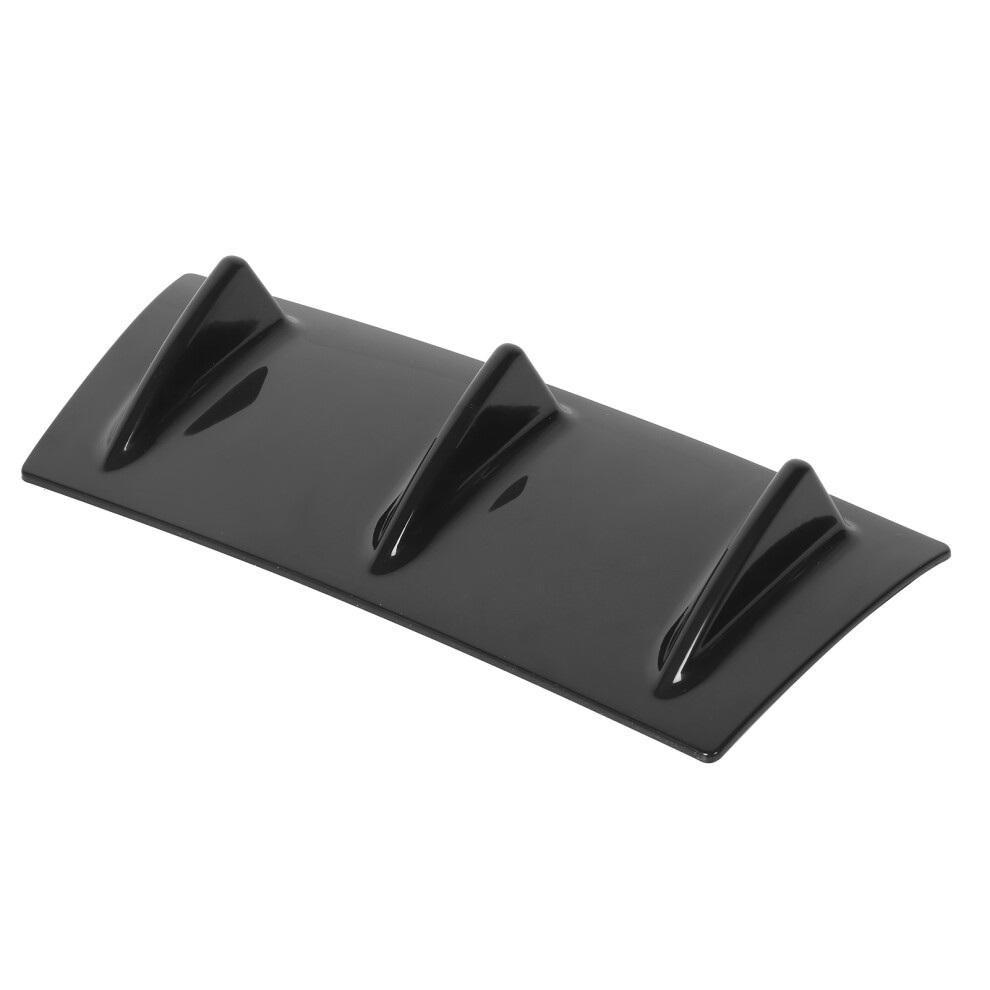 Rear Bumper Lip Diffuser Spoiler Weatherproof Glossy Universal For Car Modification3 Fins Black 5061323264161