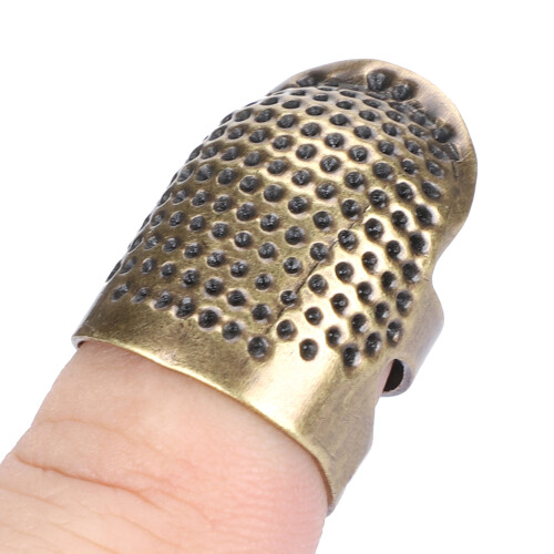 7Pcs Sewing Thimble Ring Brass Finger Protection Sleeve Knitting CrossStitch Fingertip Protector 2