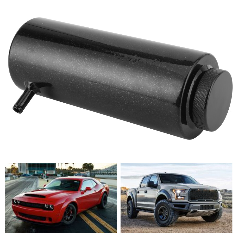 3X7.5in Radiator Coolant Oil Catch Can Overflow Tank Bottle Aluminium Alloy Universal 800Ml/27Ozblack 9401323264024
