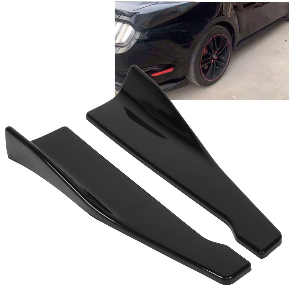 2Pcs Car Rear Bumper Splitter Lip Protection Universal Winglet Diffuser Glossy Black 8371323266629