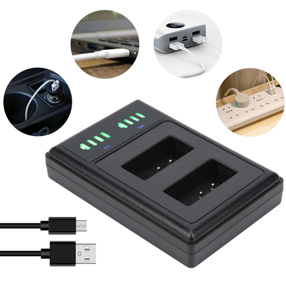 Micro/Typec Dual Port Camera Double Display Dual Dock Charger For Enel20 Battery 4631323268929