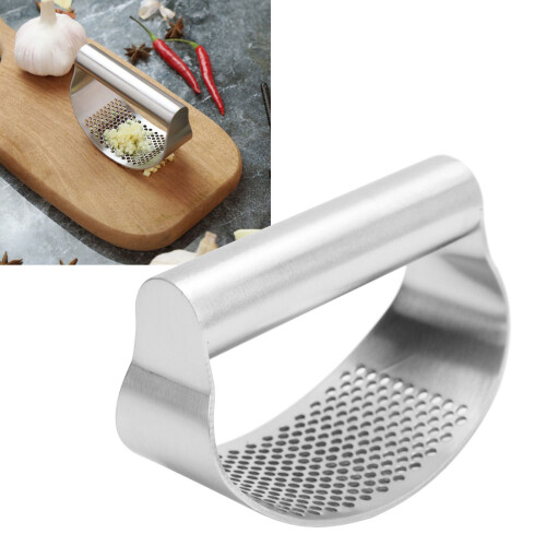 Manual Garlic Press Masher Crusher Squeezer with Brush Peeler Kit Kitchen Gadget Set