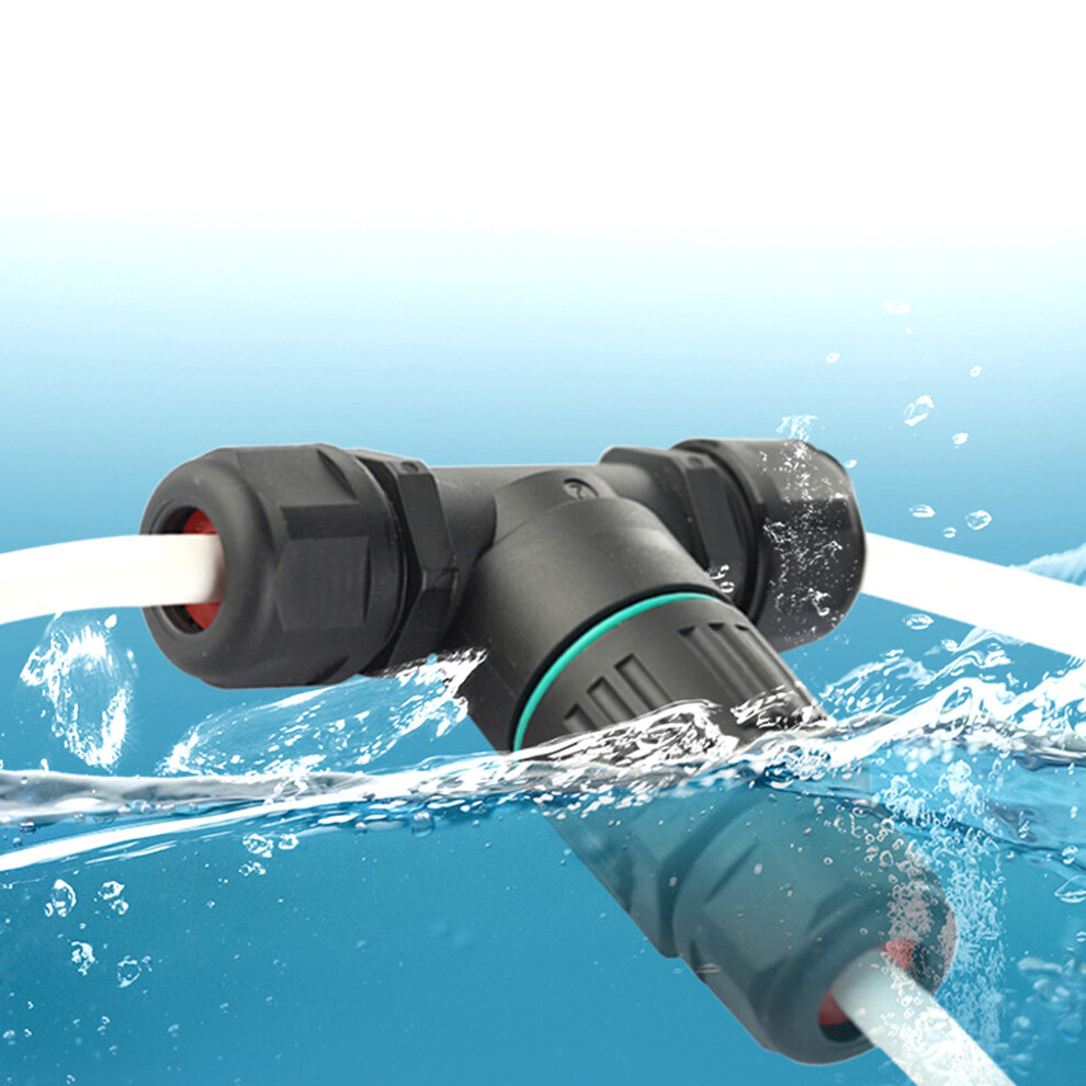 3Pcs Ip68 Waterproof Connector Electrical Cable 3 Way T Shape Outdoor Industrial Accessories 4641323276930