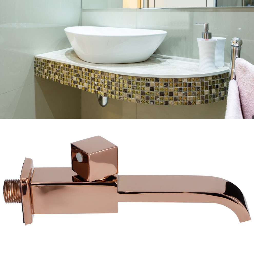 G1/2 Wall In Faucet Single Cold Waterfall Sink Basin Water Tap Bathroom Accessory(Rose Gold ) 7681323276674