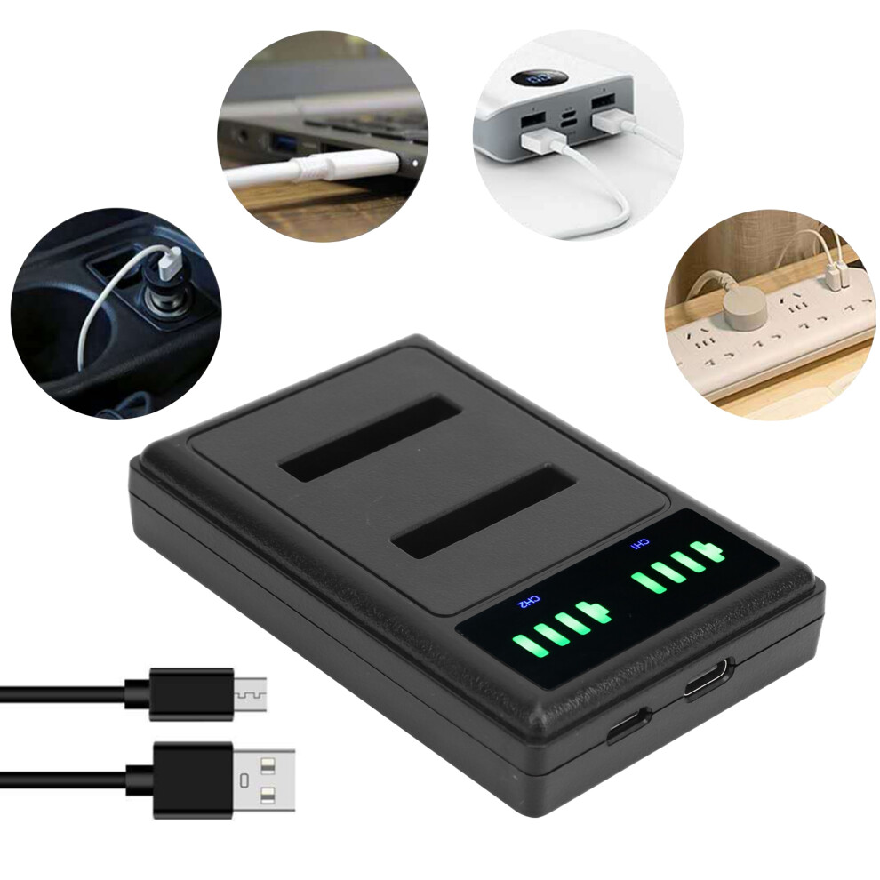 Double Fast Charge Hub Charging Base Micro Typec Lcd Display For Enel19 Camera Battery 4671323279150