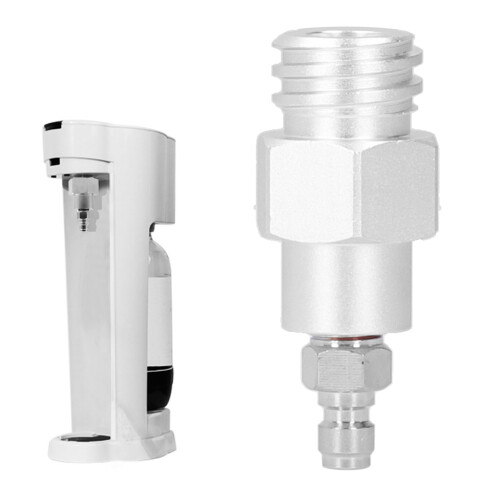 CO2-Flaschenkupplung Schnellverschlussadapter Messing Silber 60mm