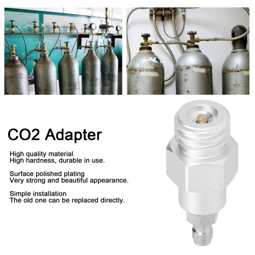 CO2-Flaschenkupplung Schnellverschlussadapter Messing Silber 60mm 2