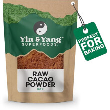 Cacao Powder 1kg, by Yin & Yang Superfoods. Pure and Raw, Baking Grade, 100% Natural, High in Fibre and Protein, GMO and Palm Oil Free - Ethically