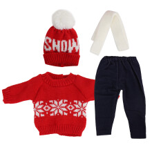 Baby Girl Doll Clothes Christmas Sweater Pants Hats Doll Accessories for 18inch DollQ18-782
