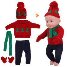 Baby Girl Doll Clothes Christmas Sweater Pants Hats Doll Accessories for 18inch DollQ18-783