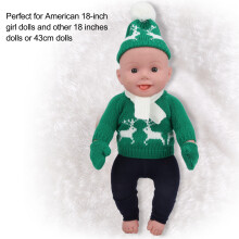 Baby Girl Doll Clothes Christmas Sweater Pants Hats Doll Accessories for 18inch DollQ18-785